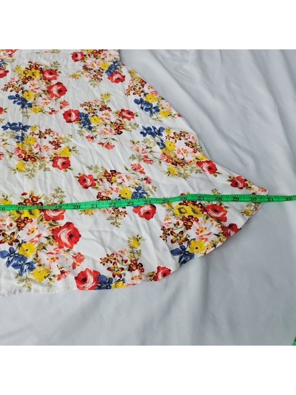 Iris Floral Fit & Flare Sundress Womens L Lace Up Back Cottagecore Boho Mini Dre - Picture 9 of 16